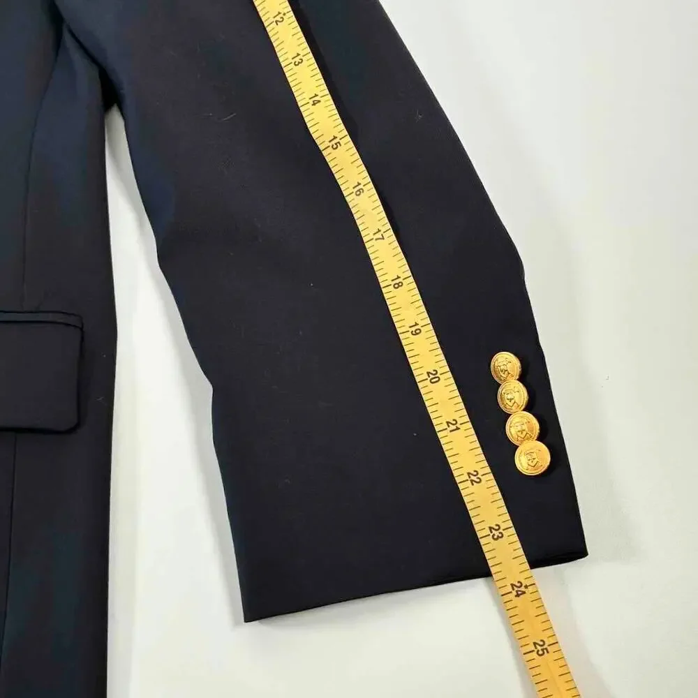 Vtg Men's Ralph Lauren Navy Wool 2-Button Preppy Blazer - 42S - Made in Canada